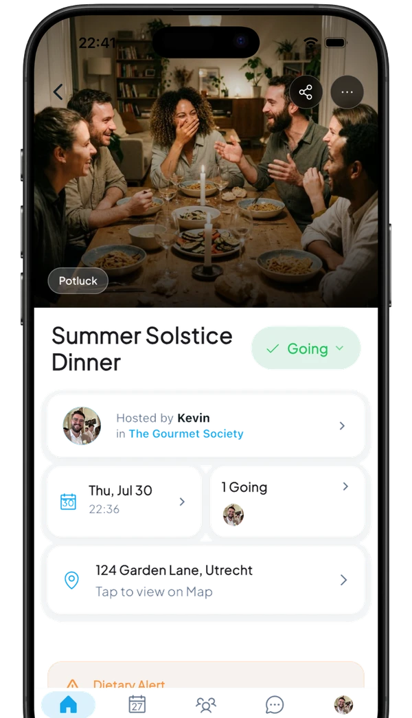 Clannerly Event Details Screen